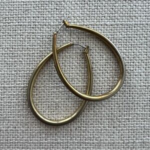 BANANA REPUBLIC Gold Teardrop Tapered Hoop Earrings